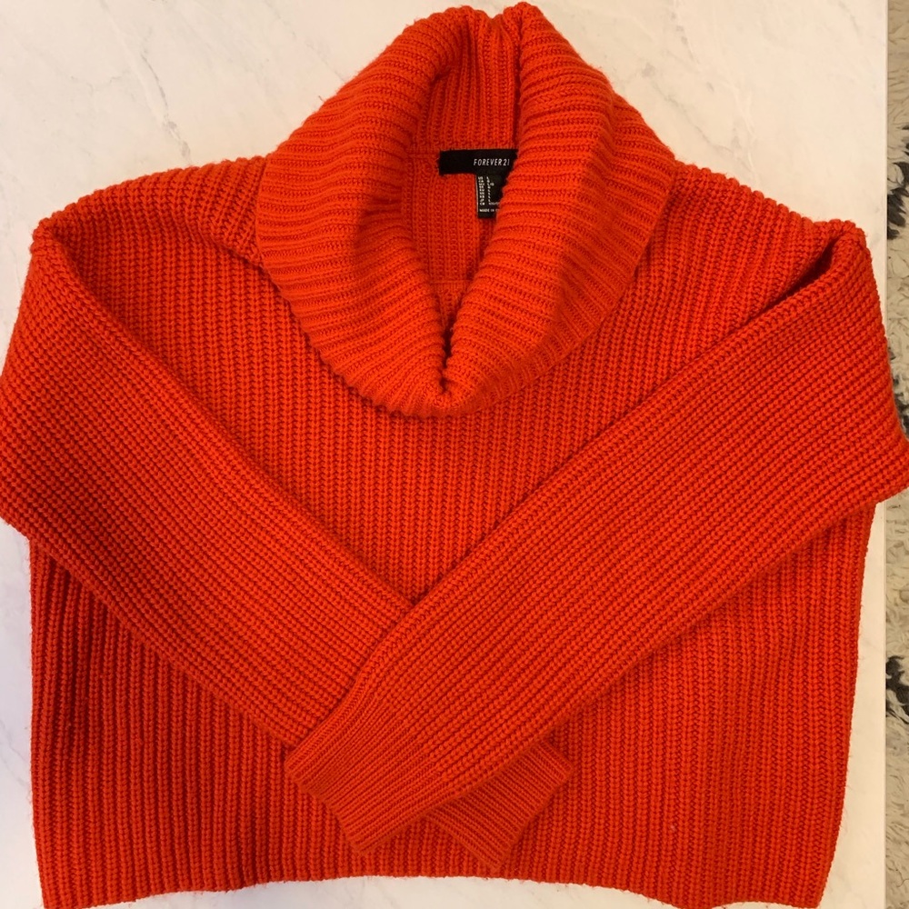 Cowl Neck Crop Sweater